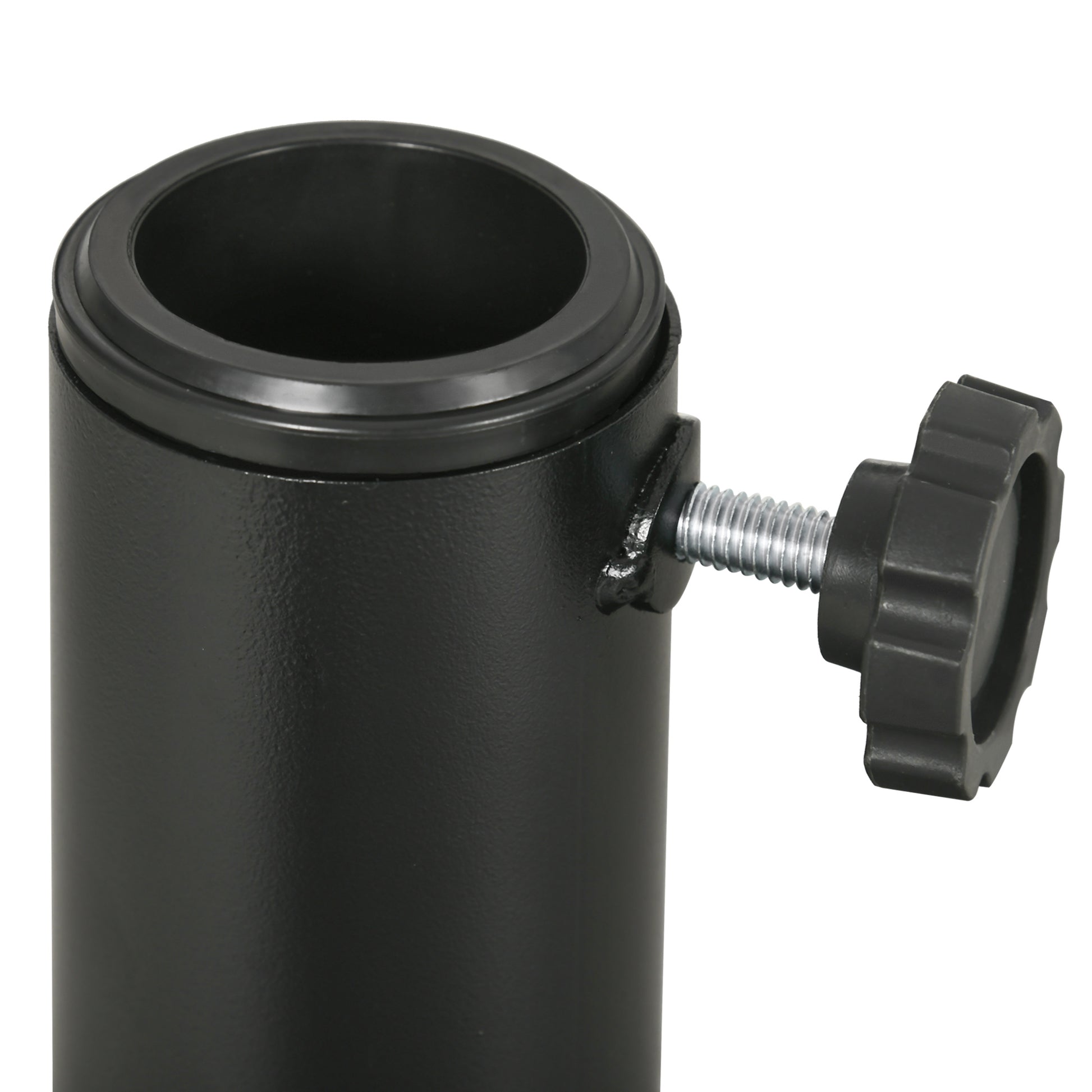 Concrete Umbrella Stand, Umbrella Stand with Steel Pipe, Round Umbrella Holder, Umbrella Weight, Stand for Umbrella Ø38/48 mm, for Balcony, Terrace, Garden, Black