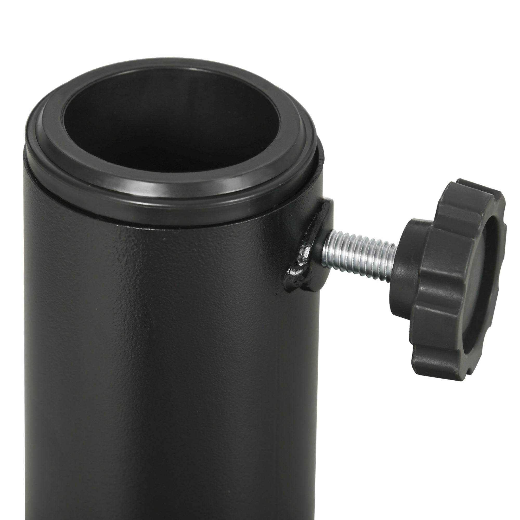 Concrete Umbrella Stand, Umbrella Stand with Steel Pipe, Round Umbrella Holder, Umbrella Weight, Stand for Umbrella Ø38/48 mm, for Balcony, Terrace, Garden, Black