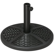 Concrete Umbrella Stand, Umbrella Stand with Steel Pipe, Round Umbrella Holder, Umbrella Weight, Stand for Umbrella Ø38/48 mm, for Balcony, Terrace, Garden, Black