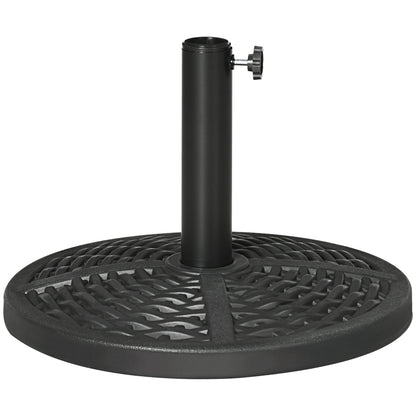 Concrete Umbrella Stand, Umbrella Stand with Steel Pipe, Round Umbrella Holder, Umbrella Weight, Stand for Umbrella Ø38/48 mm, for Balcony, Terrace, Garden, Black