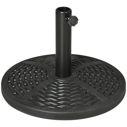 Concrete Umbrella Stand, Umbrella Stand with Steel Pipe, Round Umbrella Holder, Umbrella Weight, Stand for Umbrella Ø38/48 mm, for Balcony, Terrace, Garden, Black