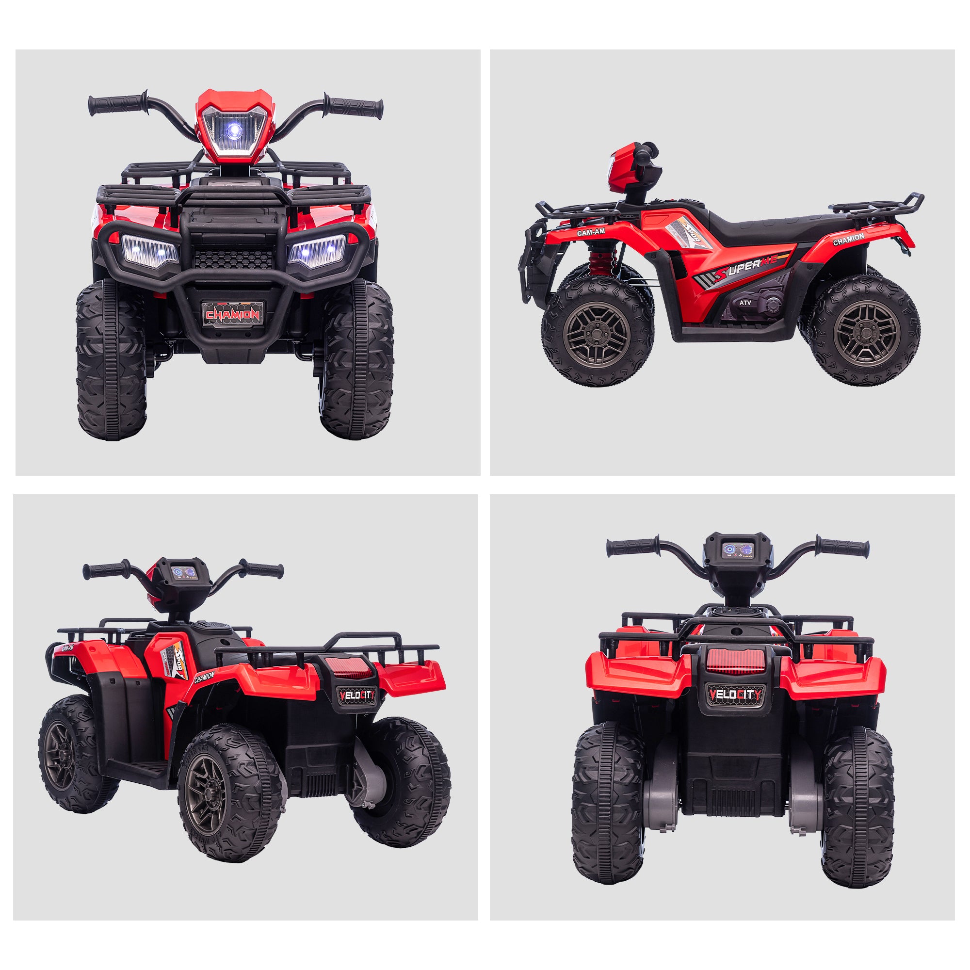 Kids Quad Electric 12V Children's Quad with Forward, Reverse Function, Music, MP3, LED Headlights Electric Quad for Children 3-5 Years Red