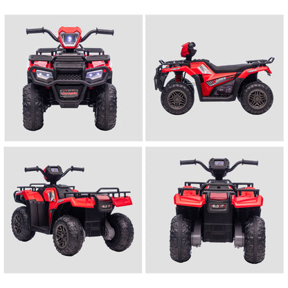 Kids Quad Electric 12V Children's Quad with Forward, Reverse Function, Music, MP3, LED Headlights Electric Quad for Children 3-5 Years Red