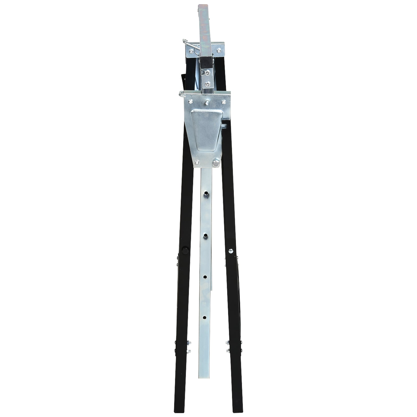 Sawhorse, Workbench, Height Adjustable, Foldable, Metal, Black, 68 x 56 x 80-130 cm, Load Capacity 200kg