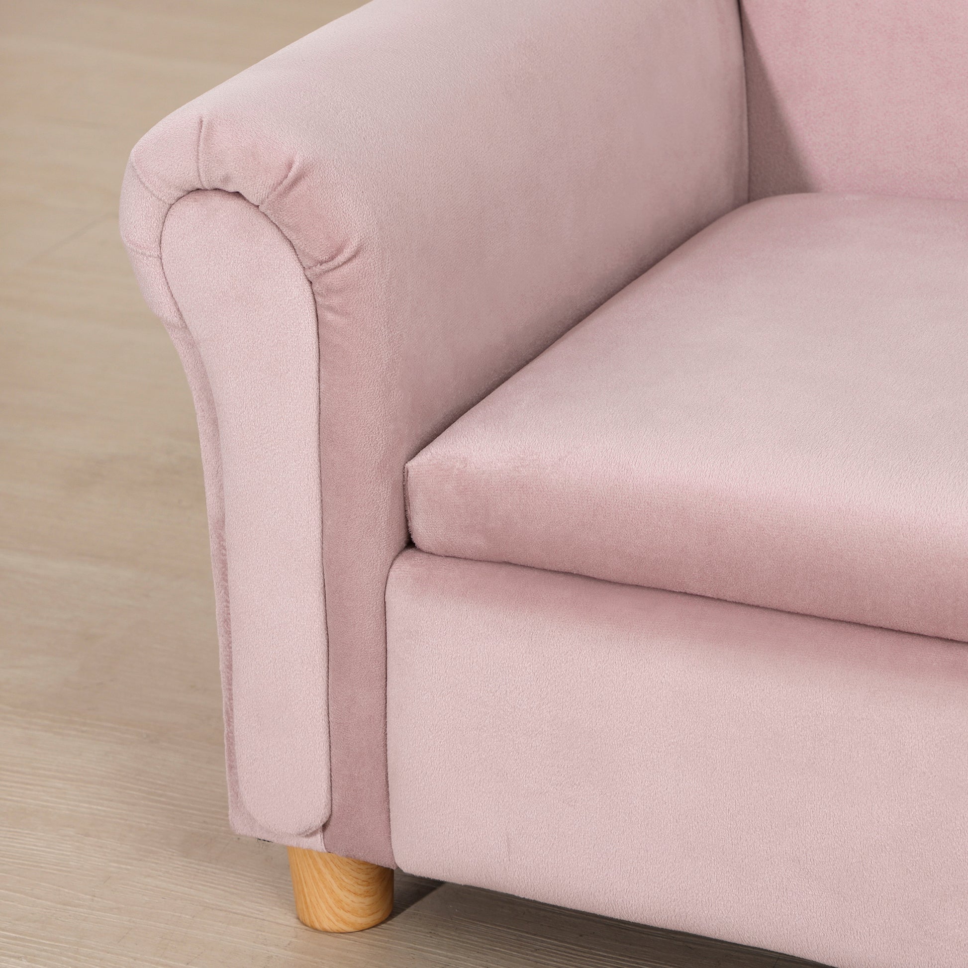 Children's Sofa Children's Couch with Storage Space, Play Sofa for Children, Two-Seater for Children 3-5 Years, 2-Seater Children's Furniture made of Dutch Fleece, Pink, 84 x 41.5 x 48.5 cm