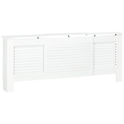 Contemporary Design Extendable Radiator Cover 139-208.5 x 20.5 x 82.5 cm MDF White