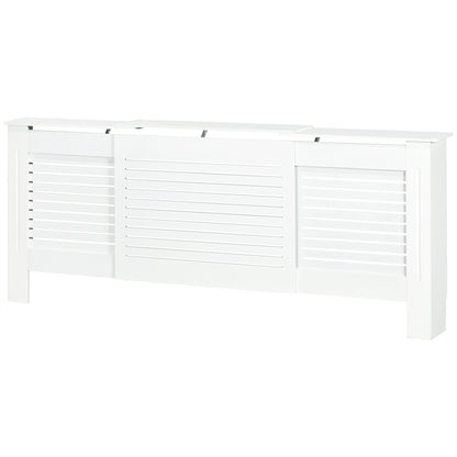 Contemporary Design Extendable Radiator Cover 139-208.5 x 20.5 x 82.5 cm MDF White