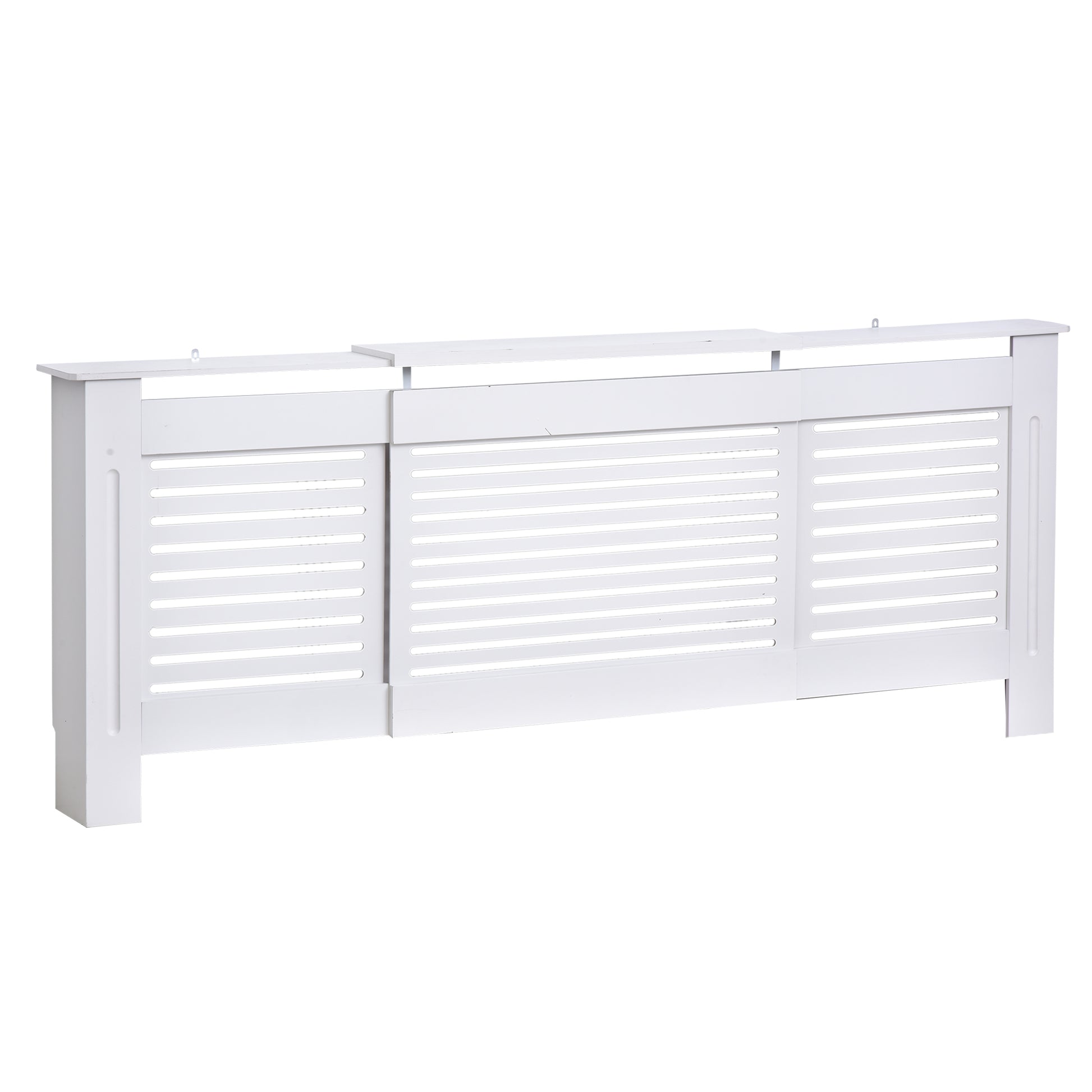 Contemporary Design Extendable Radiator Cover 139-208.5 x 20.5 x 82.5 cm MDF White