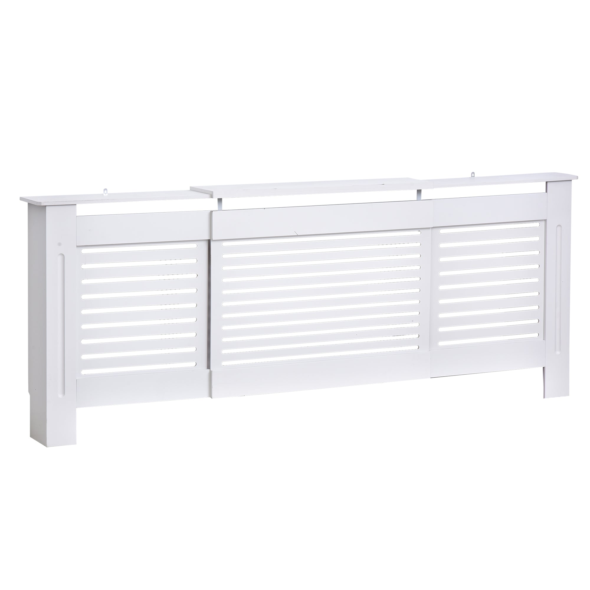 Contemporary Design Extendable Radiator Cover 139-208.5 x 20.5 x 82.5 cm MDF White
