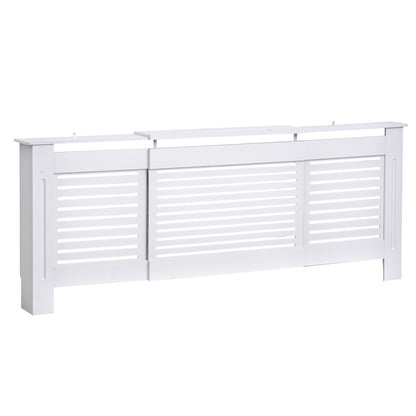 Contemporary Design Extendable Radiator Cover 139-208.5 x 20.5 x 82.5 cm MDF White
