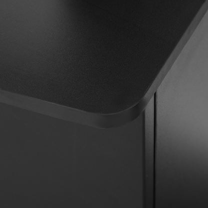 Office and Study Cabinet with 2 Lockable Drawers, Office Pedestal with 5 Wheels and Desktop, MDF and Particleboard Filing Cabinet, 43x45x72cm, Black