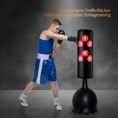 Punching Bag Standing 165cm Adult Free-Standing Heavy Duty Punching Bag with Suction Cup Base Boxing Partner Boxing Trainer Suitable for Professionals and Beginners Black