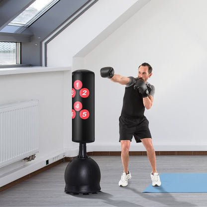 Punching Bag Standing 165cm Adult Free-Standing Heavy Duty Punching Bag with Suction Cup Base Boxing Partner Boxing Trainer Suitable for Professionals and Beginners Black