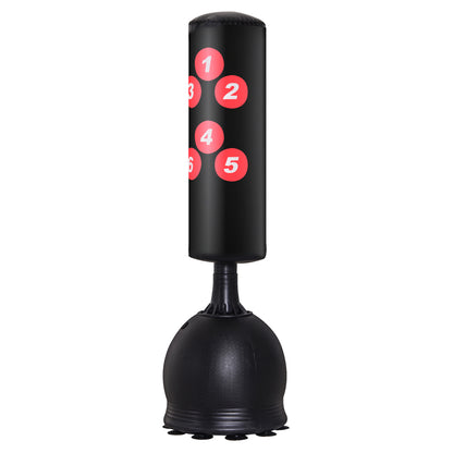 Punching Bag Standing 165cm Adult Free-Standing Heavy Duty Punching Bag with Suction Cup Base Boxing Partner Boxing Trainer Suitable for Professionals and Beginners Black