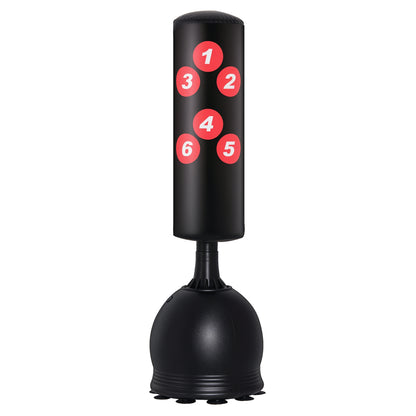 Punching Bag Standing 165cm Adult Free-Standing Heavy Duty Punching Bag with Suction Cup Base Boxing Partner Boxing Trainer Suitable for Professionals and Beginners Black
