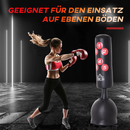 Punching Bag Standing 165cm Adult Free-Standing Heavy Duty Punching Bag with Suction Cup Base Boxing Partner Boxing Trainer Suitable for Professionals and Beginners Black