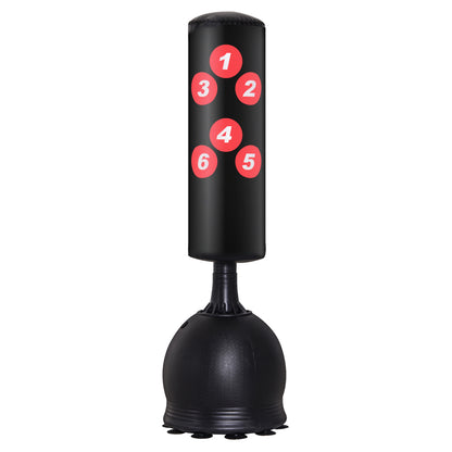 Punching Bag Standing 165cm Adult Free-Standing Heavy Duty Punching Bag with Suction Cup Base Boxing Partner Boxing Trainer Suitable for Professionals and Beginners Black