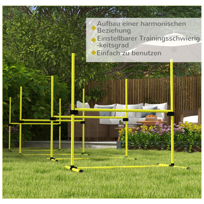 Agility Set for Dogs 4-Piece Agility Equipment for Dog Training with 4 Adjustable Height Hurdles Carry Bag Coordination Training Agility Set for Games Training