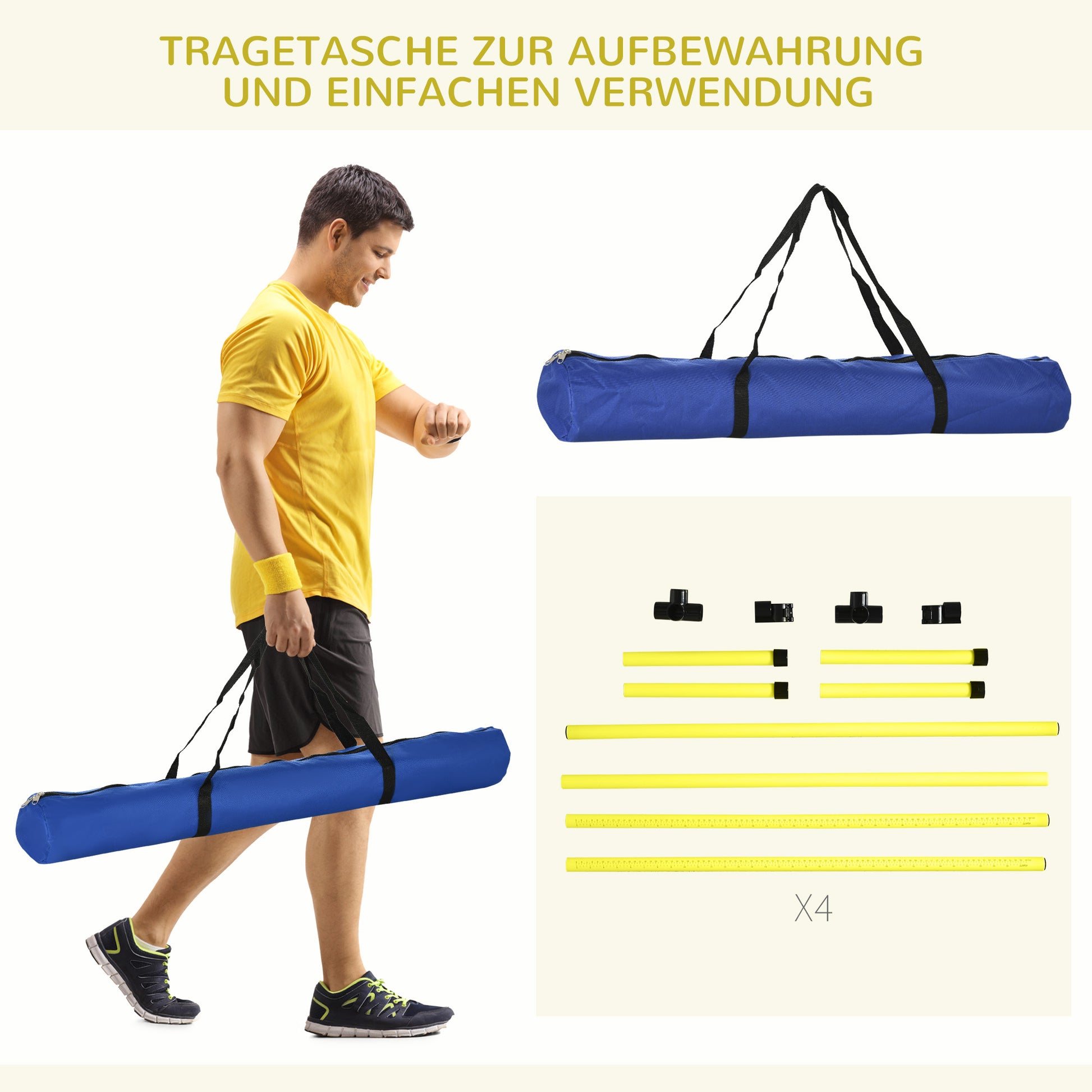 Agility Set for Dogs 4-Piece Agility Equipment for Dog Training with 4 Adjustable Height Hurdles Carry Bag Coordination Training Agility Set for Games Training