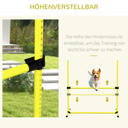 Agility Set for Dogs 4-Piece Agility Equipment for Dog Training with 4 Adjustable Height Hurdles Carry Bag Coordination Training Agility Set for Games Training