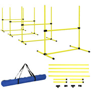 Agility Set for Dogs 4-Piece Agility Equipment for Dog Training with 4 Adjustable Height Hurdles Carry Bag Coordination Training Agility Set for Games Training