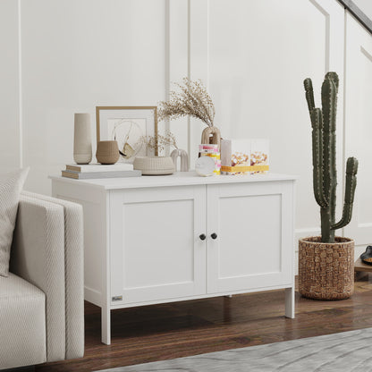 Cat Litter Box Cabinet Cat House with Door Partition Cat Toilet Cat Cabinet for Large Cats Side Table Cat Cave 80 x 51 x 54 cm White