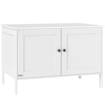 Cat Litter Box Cabinet Cat House with Door Partition Cat Toilet Cat Cabinet for Large Cats Side Table Cat Cave 80 x 51 x 54 cm White