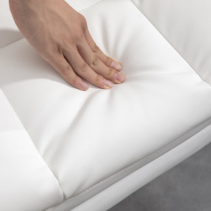 Office Chair, Ergonomic Desk Chair with Recline Function, Lumbar Pillow, Height Adjustable Computer Chair with Footrest, Swivel Function, for Home Office, Faux Leather, White