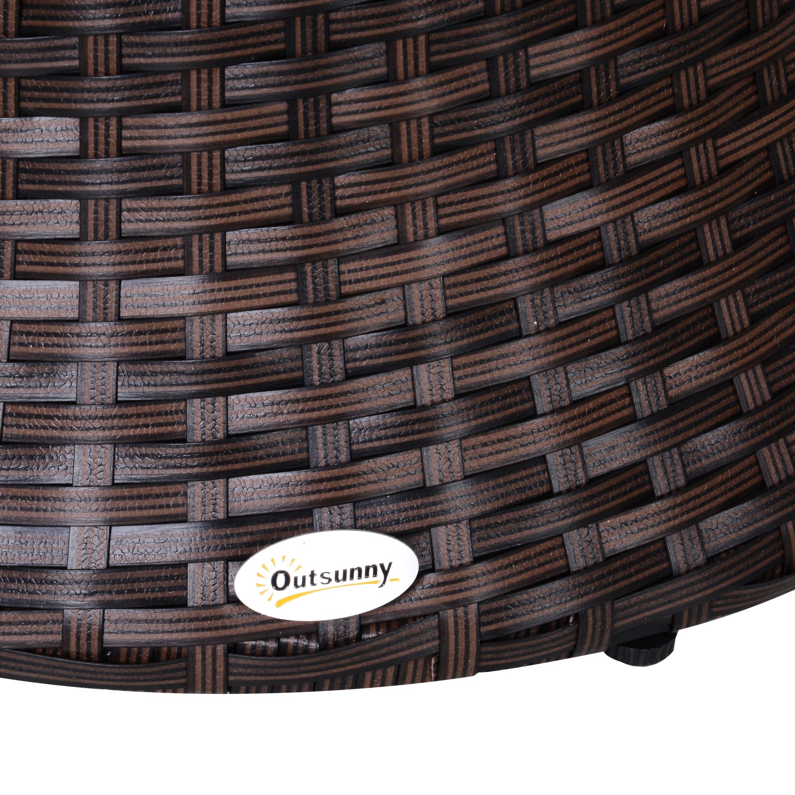 2-in-1 Ice Bucket Coffee Table Ø 48 x 83H cm Epoxy Metal Wicker Resin Rattan-like Brown