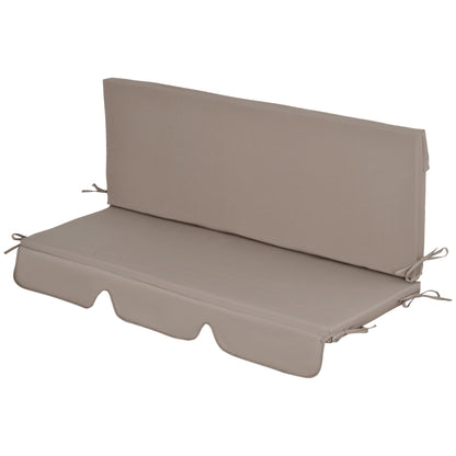 2-Piece Swing Cushion 130x45x5 cm Padded Seat and Backrest Cushion for Garden Terrace Balcony Outdoor Brown