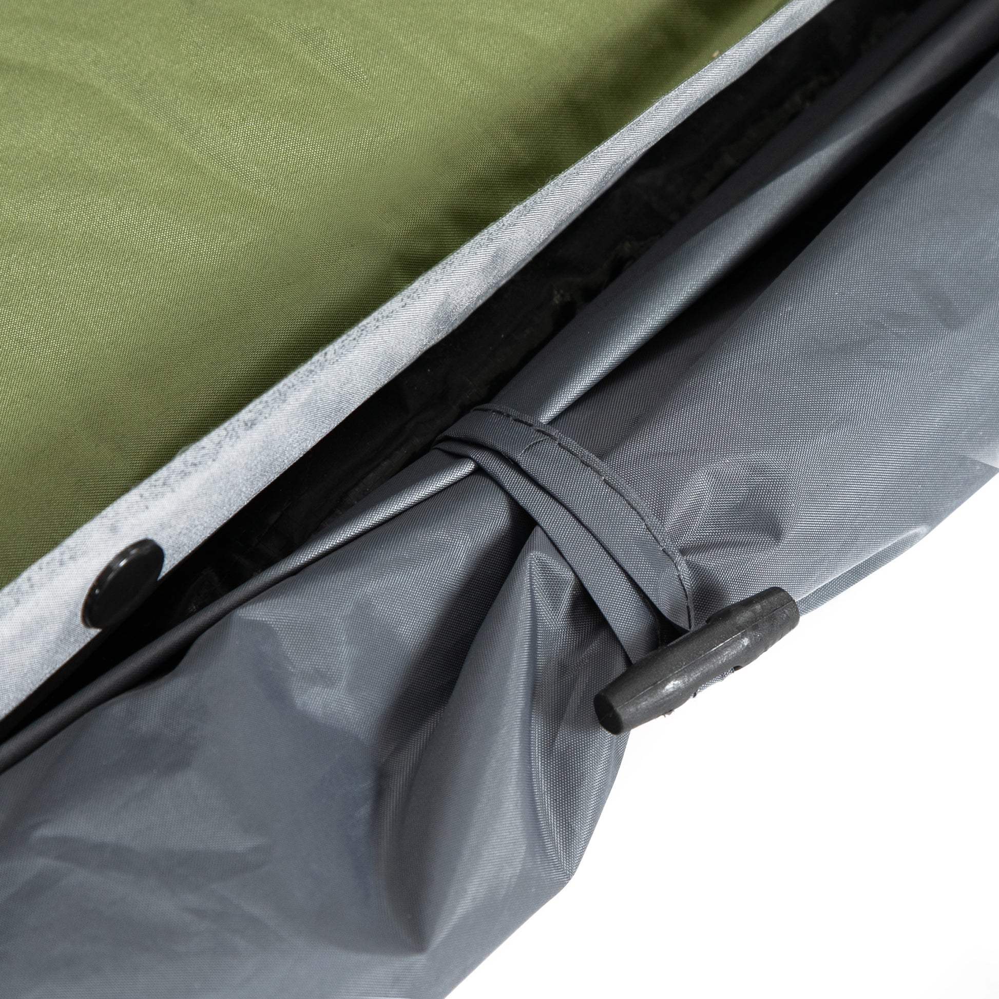 Camping Bed with Elevated Tent Double Cot with Air Mattress incl. Carry Bag Gray 200 x 146 x 159 cm