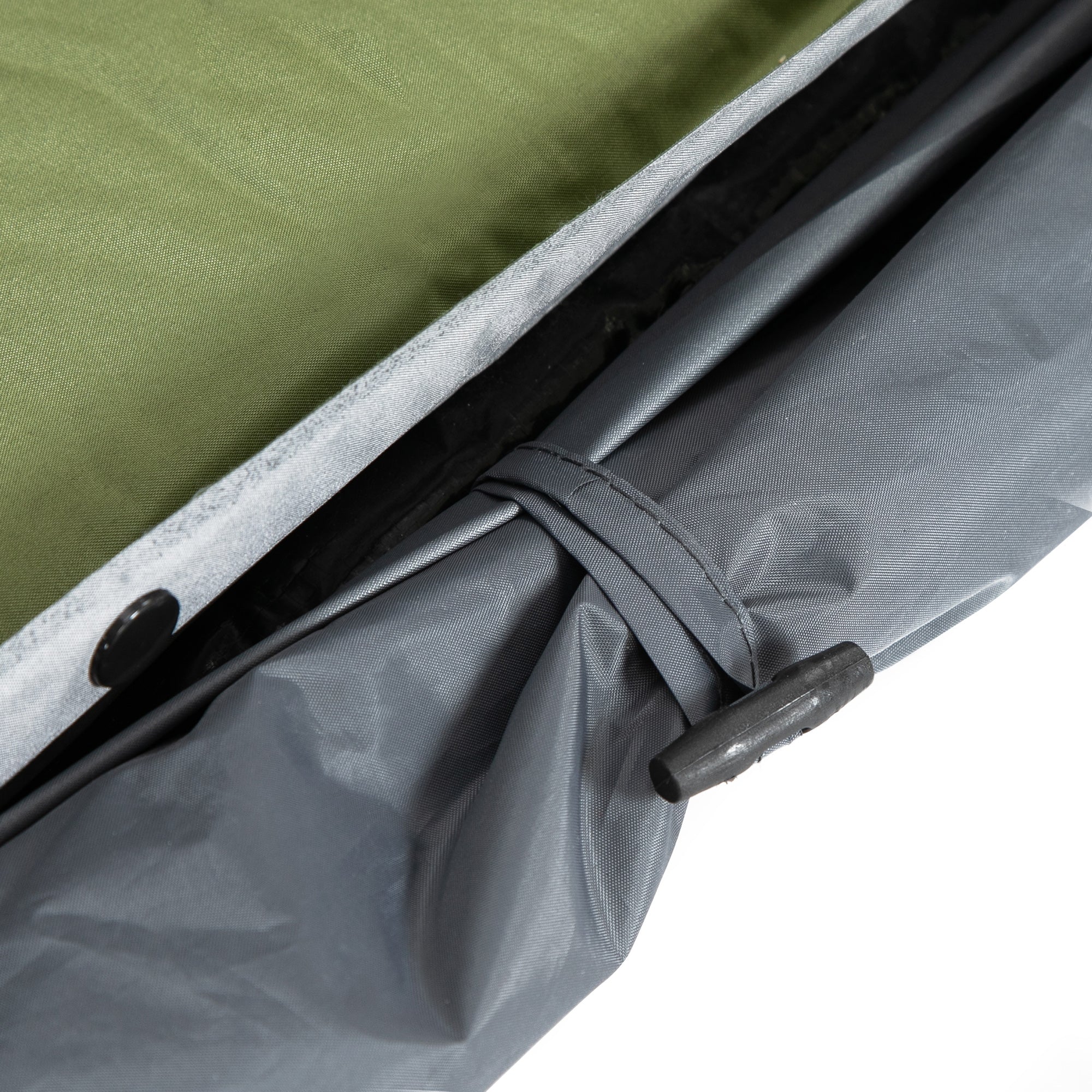 Camping Bed with Elevated Tent Double Cot with Air Mattress incl. Carry Bag Gray 200 x 146 x 159 cm