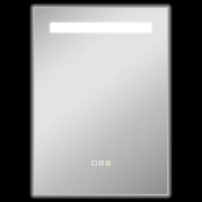 Bathroom Mirror with LED Light 70x50 cm Wall Mirror with 3 Light Colors Anti-fog Function Memory Function Touch Switch IP44