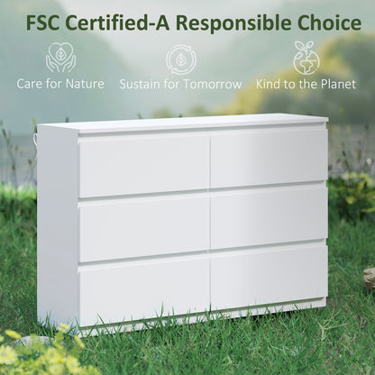 3-Drawer Dresser Sideboard, Modern Handleless Chest for Living Room, Bedroom & Hallway - White (112 x 34 x 75 cm / 44.1 x 13.4 x 29.5 in)