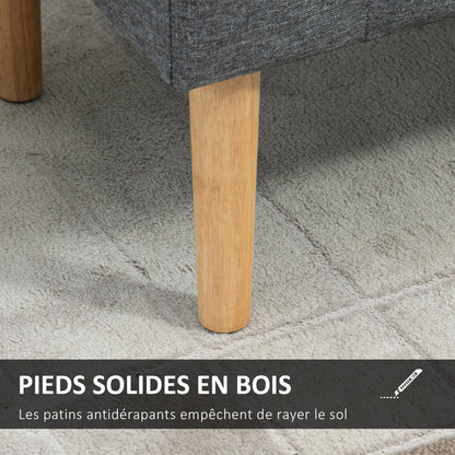 Tufted Storage Ottoman Bench with Armrests, Storage Bench for Bedroom, Entryway, Living Room, Holds 130 Kg, Dim. 116 x 44 x 58 cm (Dark Grey)