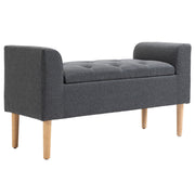 Tufted Storage Ottoman Bench with Armrests, Storage Bench for Bedroom, Entryway, Living Room, Holds 130 Kg, Dim. 116 x 44 x 58 cm (Dark Grey)