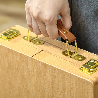 Tabletop Easel Adjustable Angle Easel with Handle, Storage Space Folding Portable Easel Wood Easel for Painting, Drawing, Nature