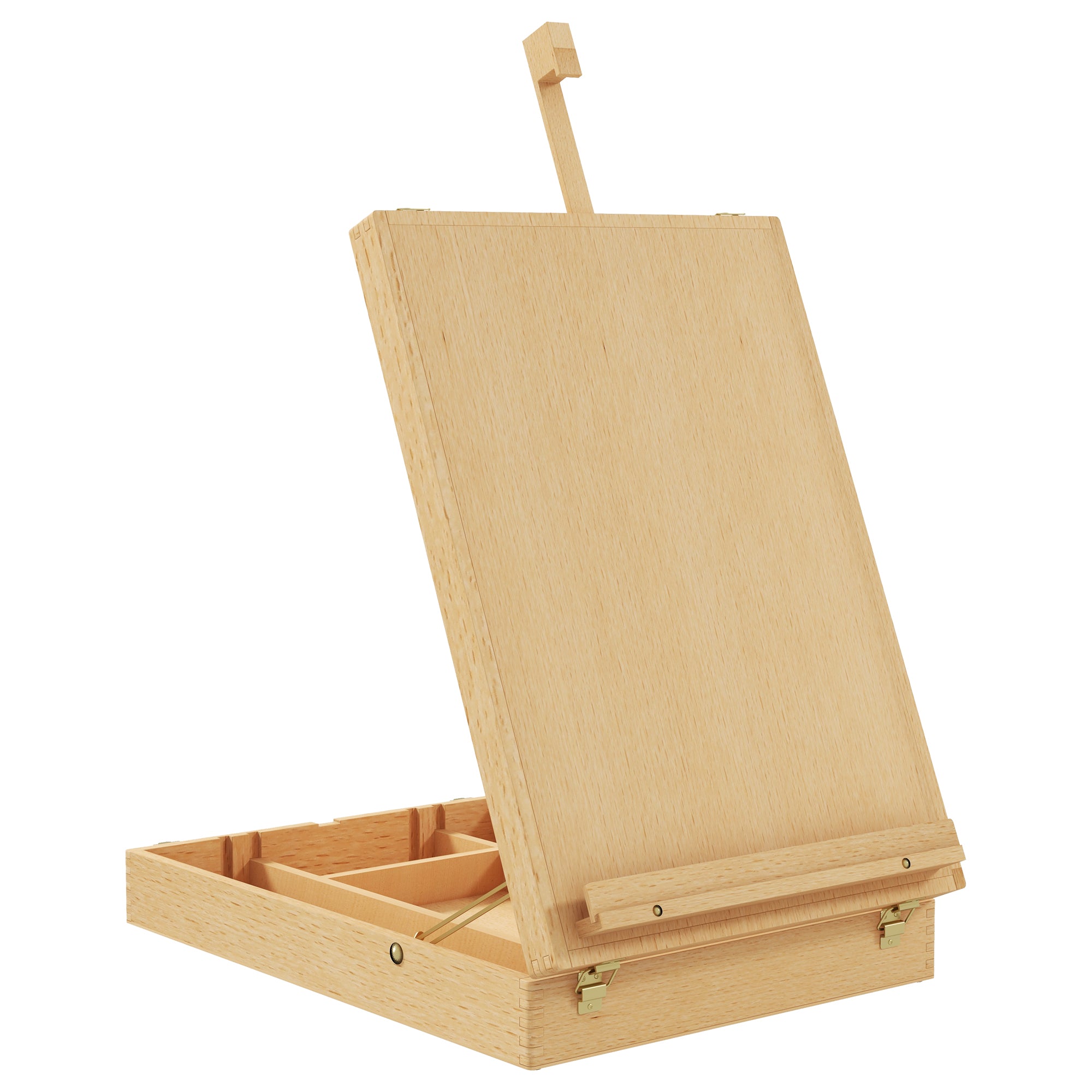 Tabletop Easel Adjustable Angle Easel with Handle, Storage Space Folding Portable Easel Wood Easel for Painting, Drawing, Nature