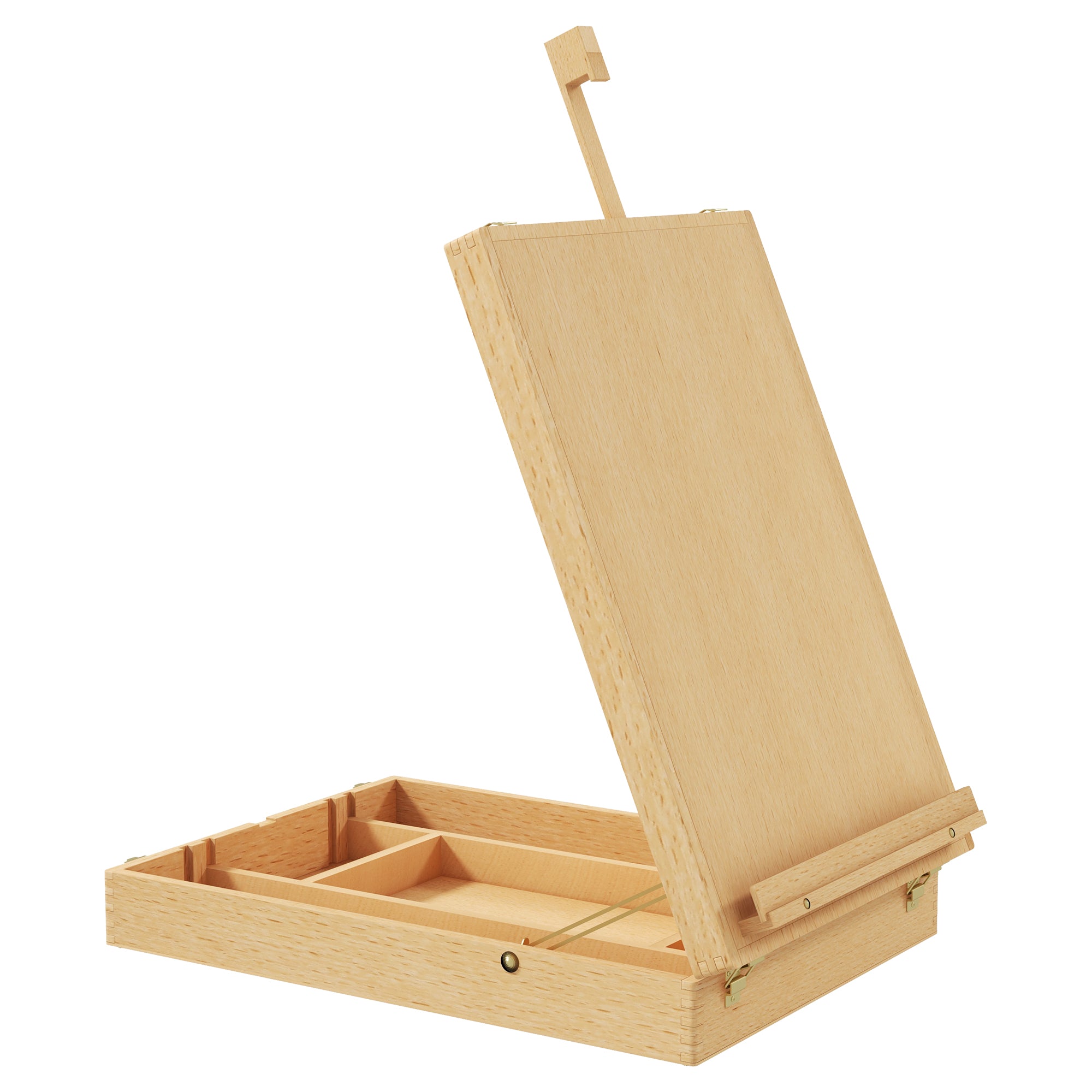 Tabletop Easel Adjustable Angle Easel with Handle, Storage Space Folding Portable Easel Wood Easel for Painting, Drawing, Nature