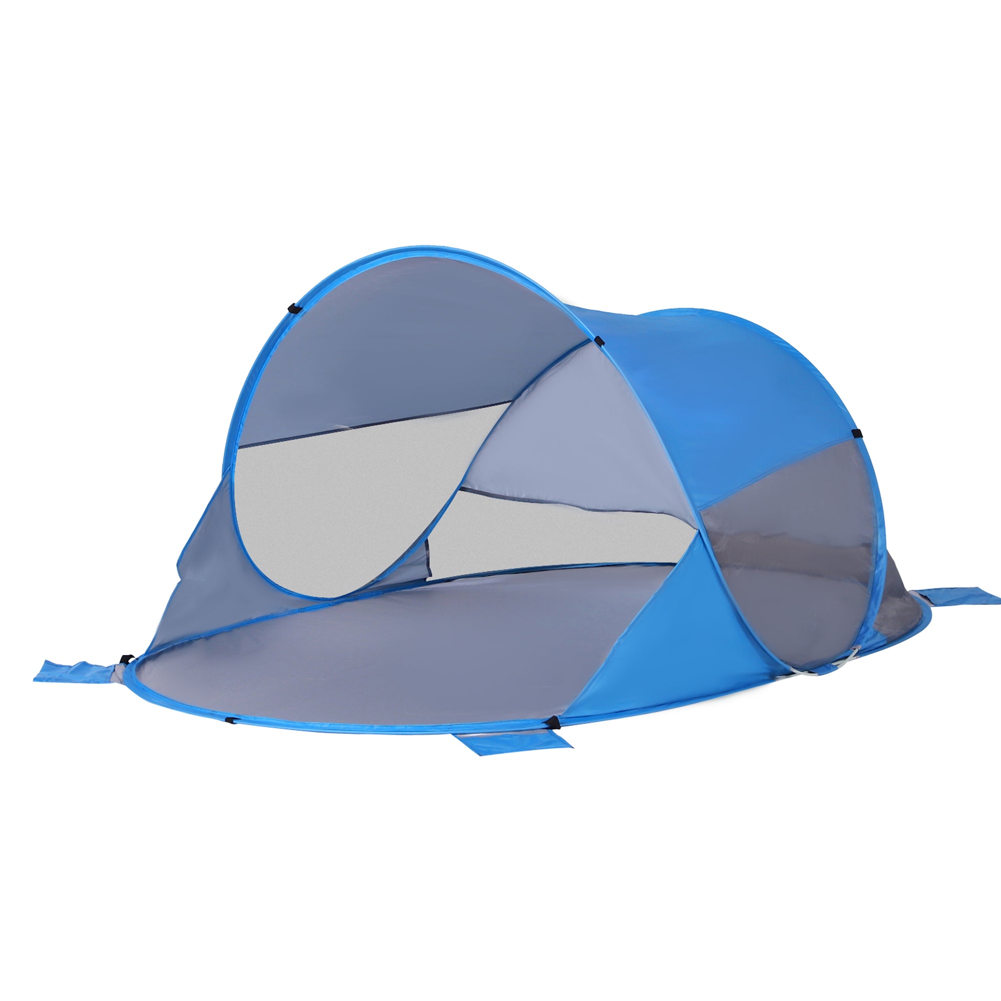 Folding Pop-up Beach Tent Automatic Beach Shelter for 1-2 People with 1 Door 2 Windows and Carry Bag for Park Camping 200x120x90 cm Blue