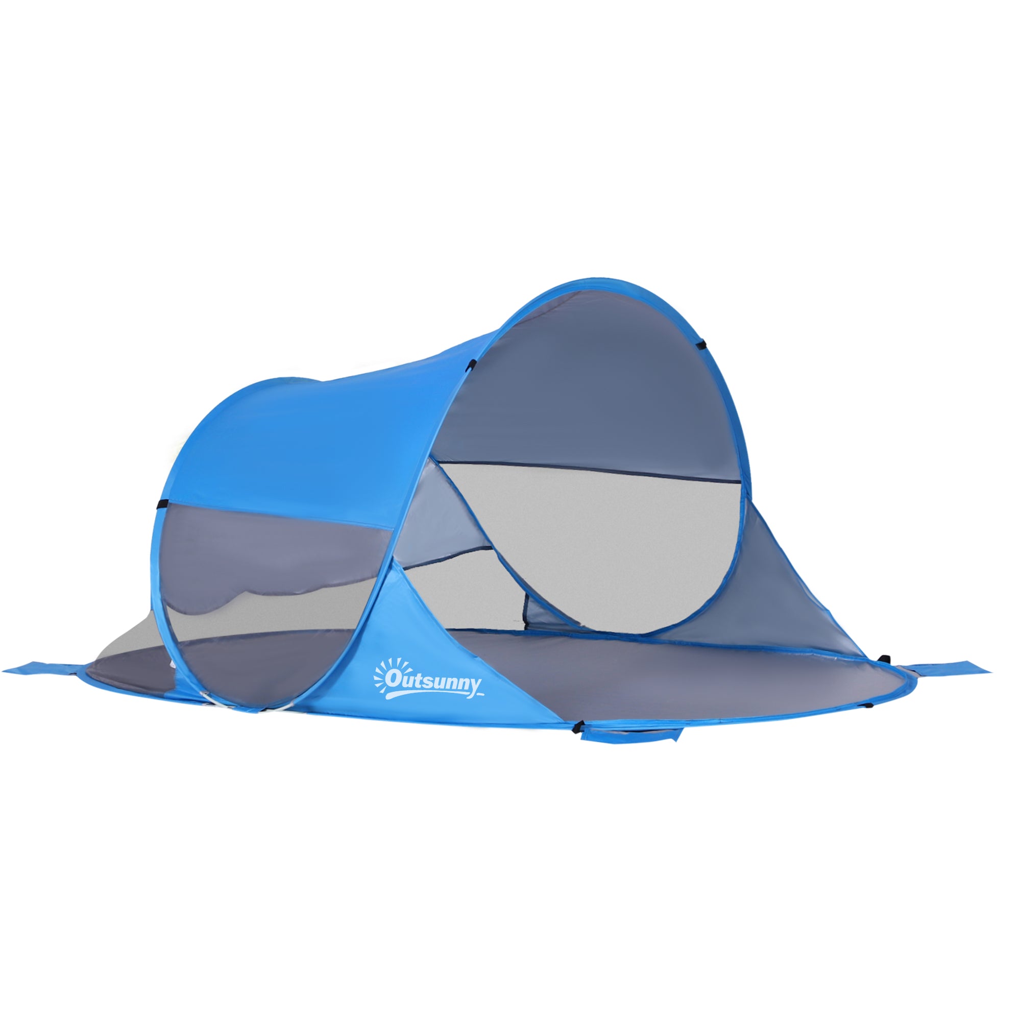 Folding Pop-up Beach Tent Automatic Beach Shelter for 1-2 People with 1 Door 2 Windows and Carry Bag for Park Camping 200x120x90 cm Blue