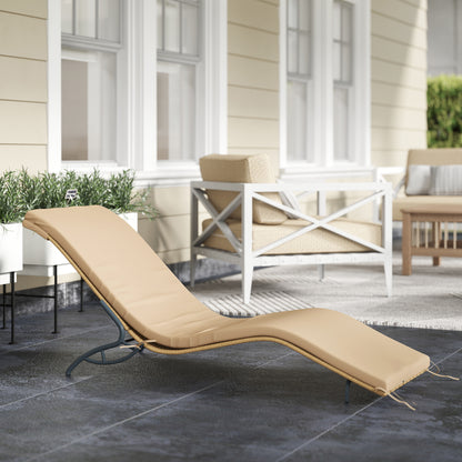 Rattan Sun Lounger Water-Repellent Garden Lounger with Cushion, Weatherproof Lounger 120 kg Load Capacity UV Resistant Recliner Sun Lounger Garden Furniture for Garden Balcony Outdoor 166 x 63 x 76 cm Beige