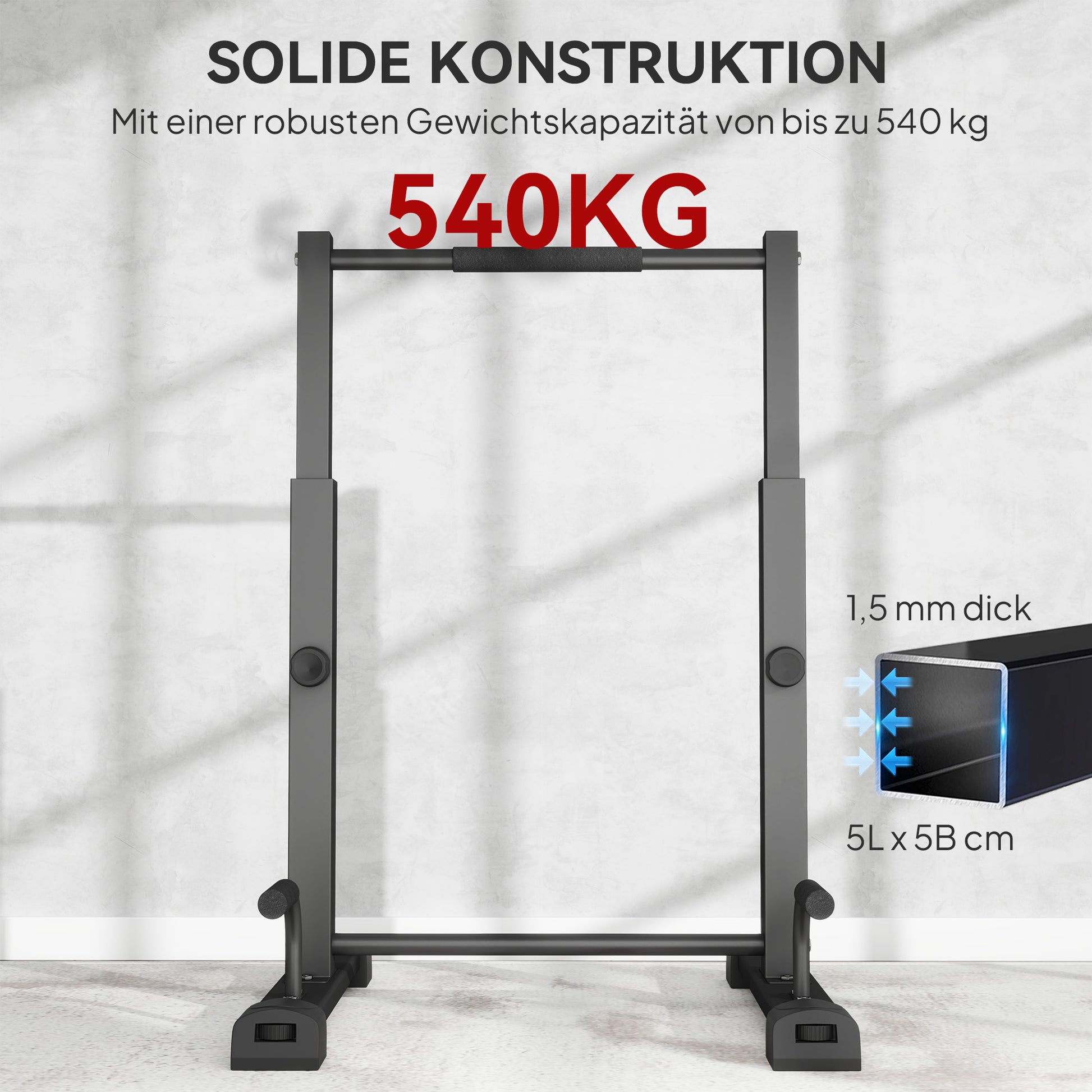 SPORTNOW Dip Bars Dip Station up to 540 kg Load Height Adjustable Fitness Bars Push Up Stand Bar Fitness Parallettes, Push-Up Handles for Calisthenics, Home, Strength Training