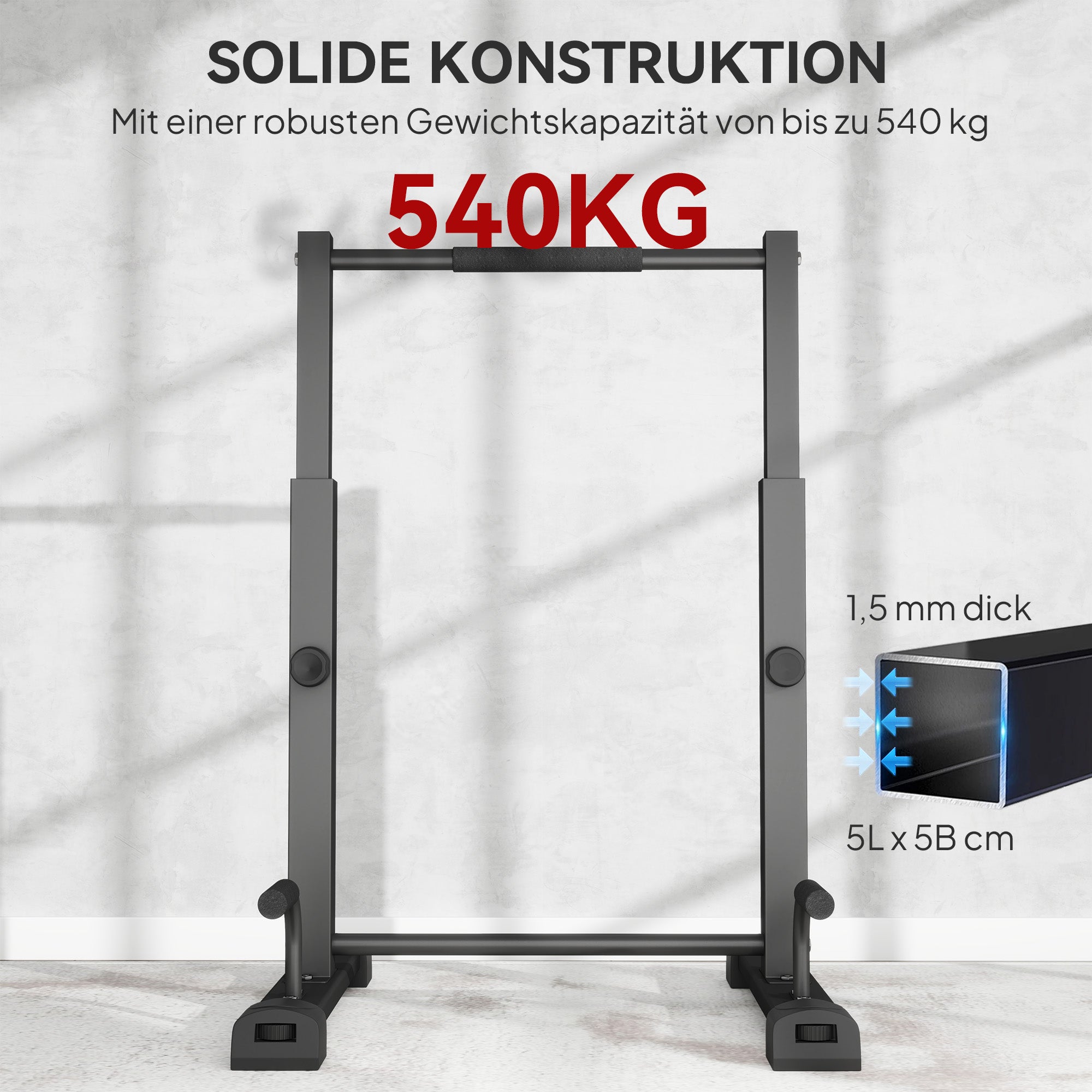 SPORTNOW Dip Bars Dip Station up to 540 kg Load Height Adjustable Fitness Bars Push Up Stand Bar Fitness Parallettes, Push-Up Handles for Calisthenics, Home, Strength Training