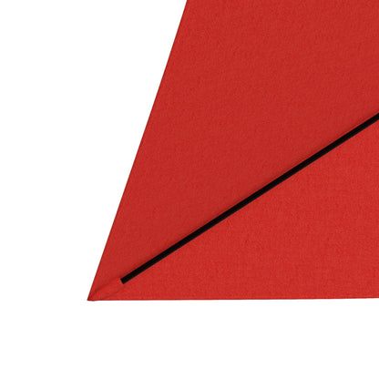 Rectangular Tilted Parasol 2 x 3m with Crank High Density Waterproof Polyester Fabric 180 g/m² - Red