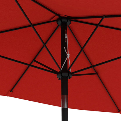 Rectangular Tilted Parasol 2 x 3m with Crank High Density Waterproof Polyester Fabric 180 g/m² - Red