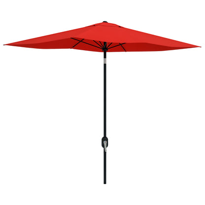 Rectangular Tilted Parasol 2 x 3m with Crank High Density Waterproof Polyester Fabric 180 g/m² - Red