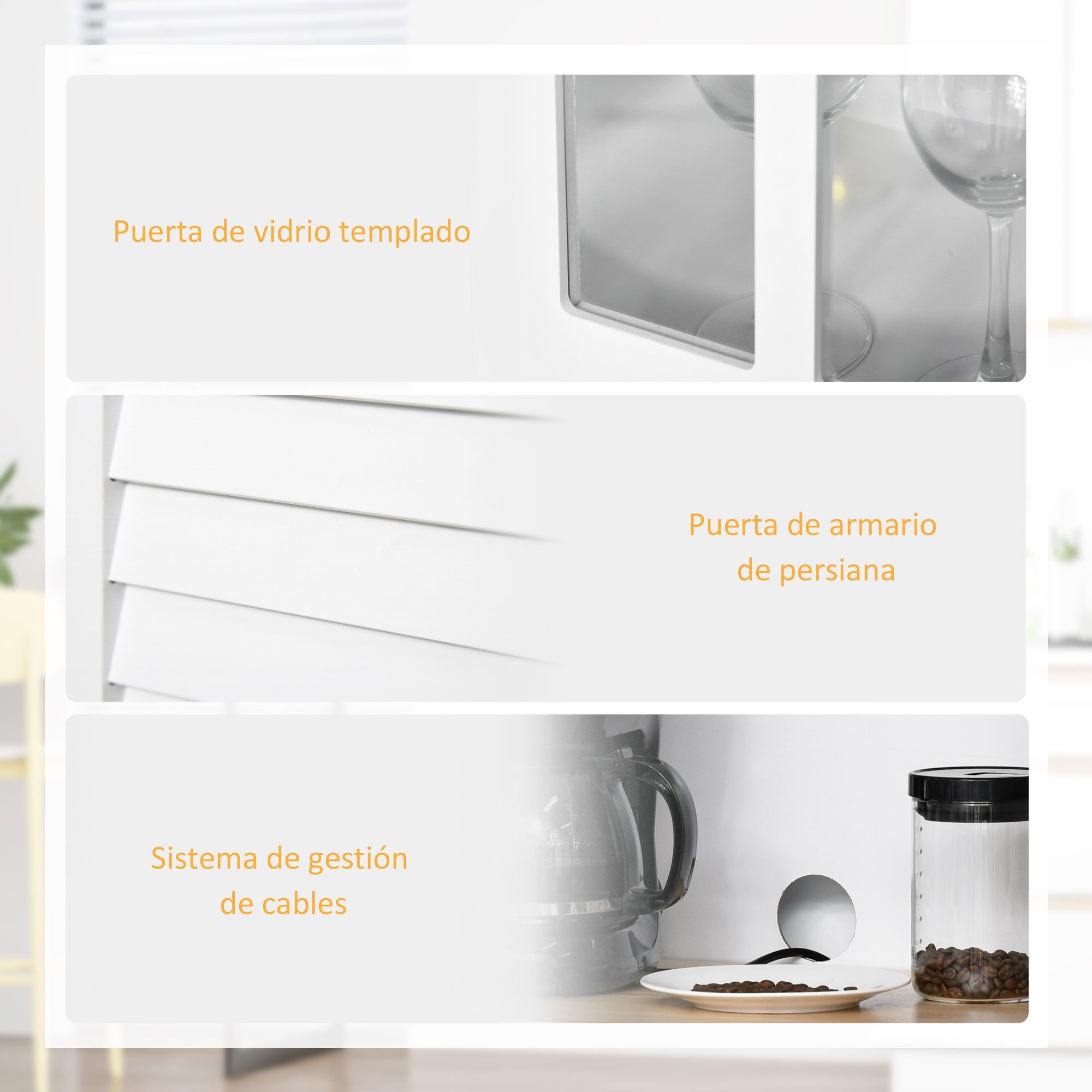 Kitchen Sideboard Kitchen Cabinet Dining Room Buffet with 2 Drawers Adjustable Shelves and Open Shelf Antiturning 68x39.5x170 cm White