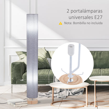 Modern Floor Lamp Living Room Lamp with Max 40W E27 Linen Shade and Metal Frame for Bedroom Ø15x120 cm Gray