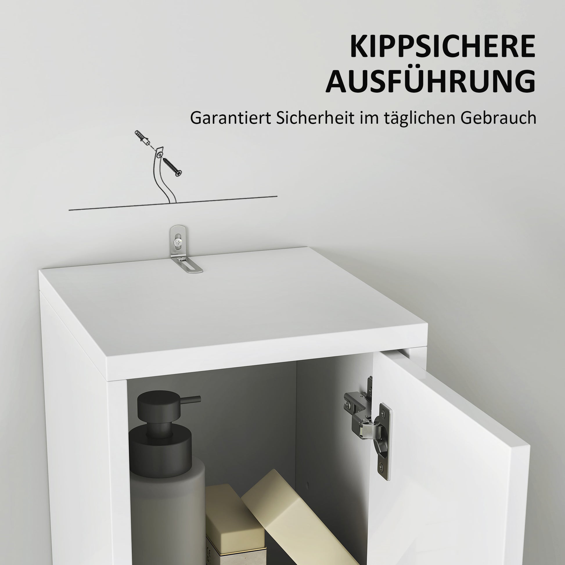Bathroom Cabinet Slim, Tall Toilet Cabinet with Drawer, 3 Open Compartments, Adjustable Shelf, Bathroom Cabinet for Small Spaces, Bathroom, Living Room 20 x 20 x 178 cm White